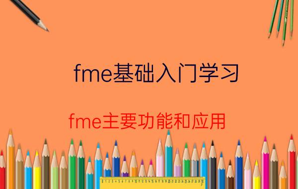 fme基础入门学习 fme主要功能和应用？